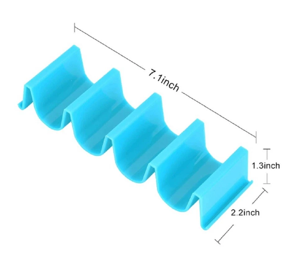 4-Pack Wave Taco Holder Stand – BPA-Free Plastic Rack Tray for Mexican Cooking - Image 2 of 4