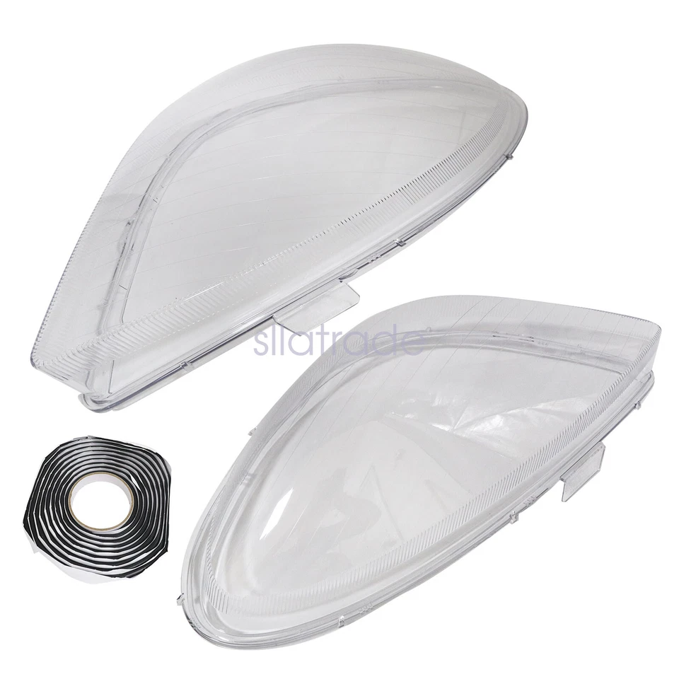 Par de cubiertas de lente de faros delanteros + pegamento para Mercedes-Benz SLK R171 2005-2011 Foto 3 de 4