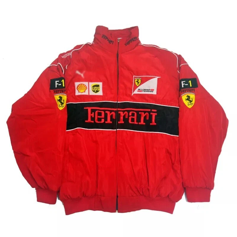 NEW Adult Racing Jacket Vintage, Ferrari Jacket ,Ebroidered Cotton Padded Hot - Image 3 of 4