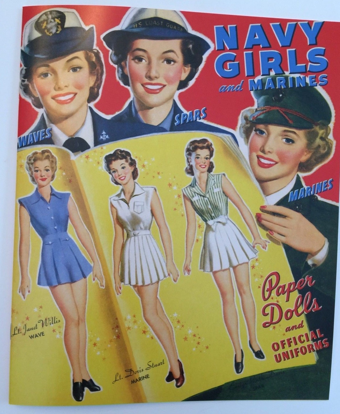 WWII Era - NAVY GIRLS AND MARINES Paper Dolls - 1940s fashions/military uniforms