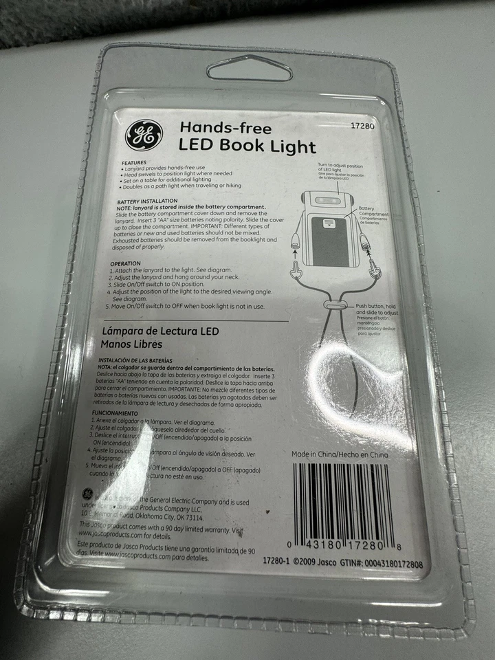 GE -Hands Free LED Book Reading Light Red  #17280  NEW — 第 4/4 张图片