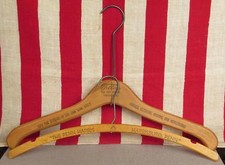 Vintage Antique Wooden Clothing Hangers Advertising Hotel/Furrier Harrisburg,PA.