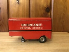 Vintage Overland Freight Tin Trailer Toy Truck SSS Shioji Toys Japan rare