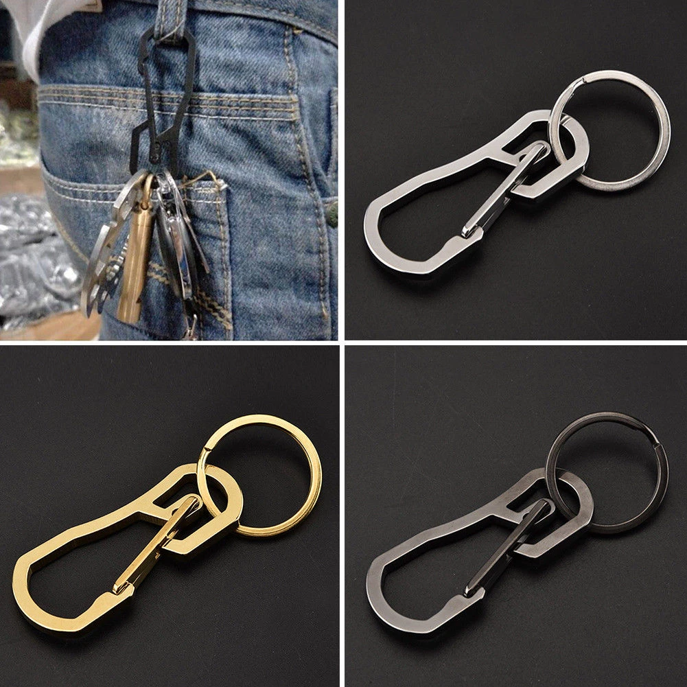 Stainless Steel Key Ring Climbing Carabiner Key Chain Clip Hook Buckle  Keychain