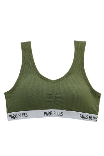 Sujetador deportivo azul paris 3 piezas almohadillas extraíbles cómodas verde coral gris s m l xl 1021 - Imagen 2 de 3
