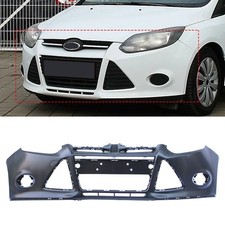 For 2012-2014 Ford Focus Wo Senser Holes Plastic Primed Front Bumper Cover