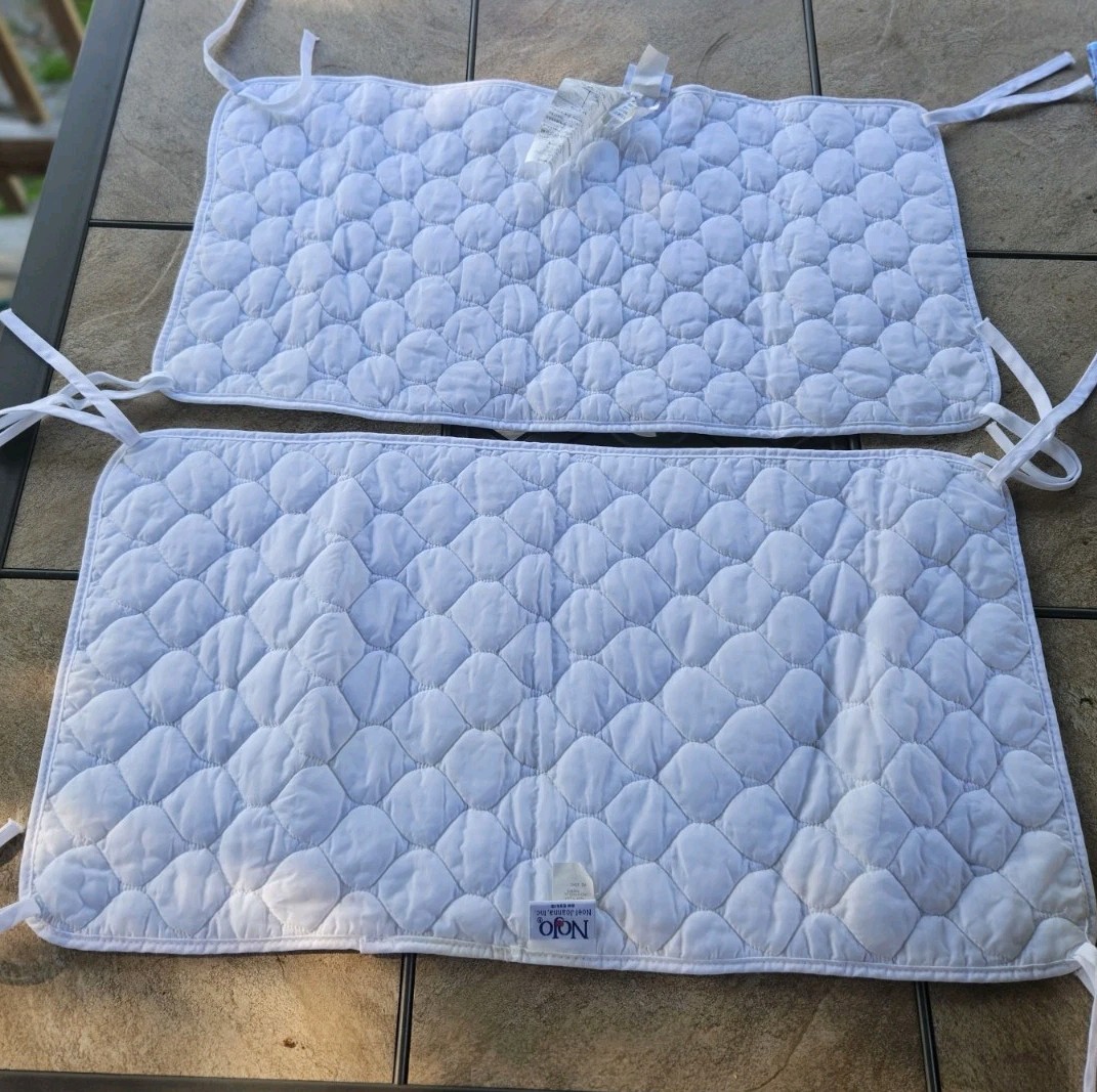 (2) Nojo Sheet & Changing Pad Cover Saver w Tie On.  White.