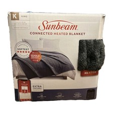 Sunbeam Lofttec Wi-fi Connected Heated Blanket W 10 Heat Settings King Gray New