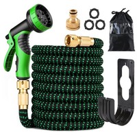 New 100FT Heavy Duty Expandable Garden Hose Pipe Flexible With Water Spray Gun