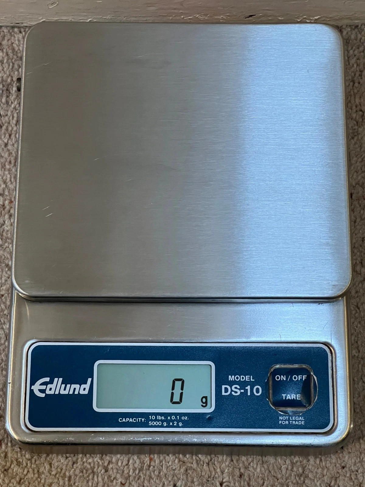 EDLUND DS-10 DS-SERIES DIGITAL S/S 10LB / 5KG PORTION CONTROL SCALE MADE IN USA