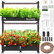 Hydroponics Growing System Kit, 60 Pods Vertical Indoor Garden with LED Grow Lig