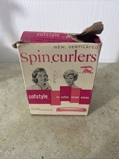 Vintage 1950s Sofstyle Spin Curlers Toni Full Original Box Pink and Blue