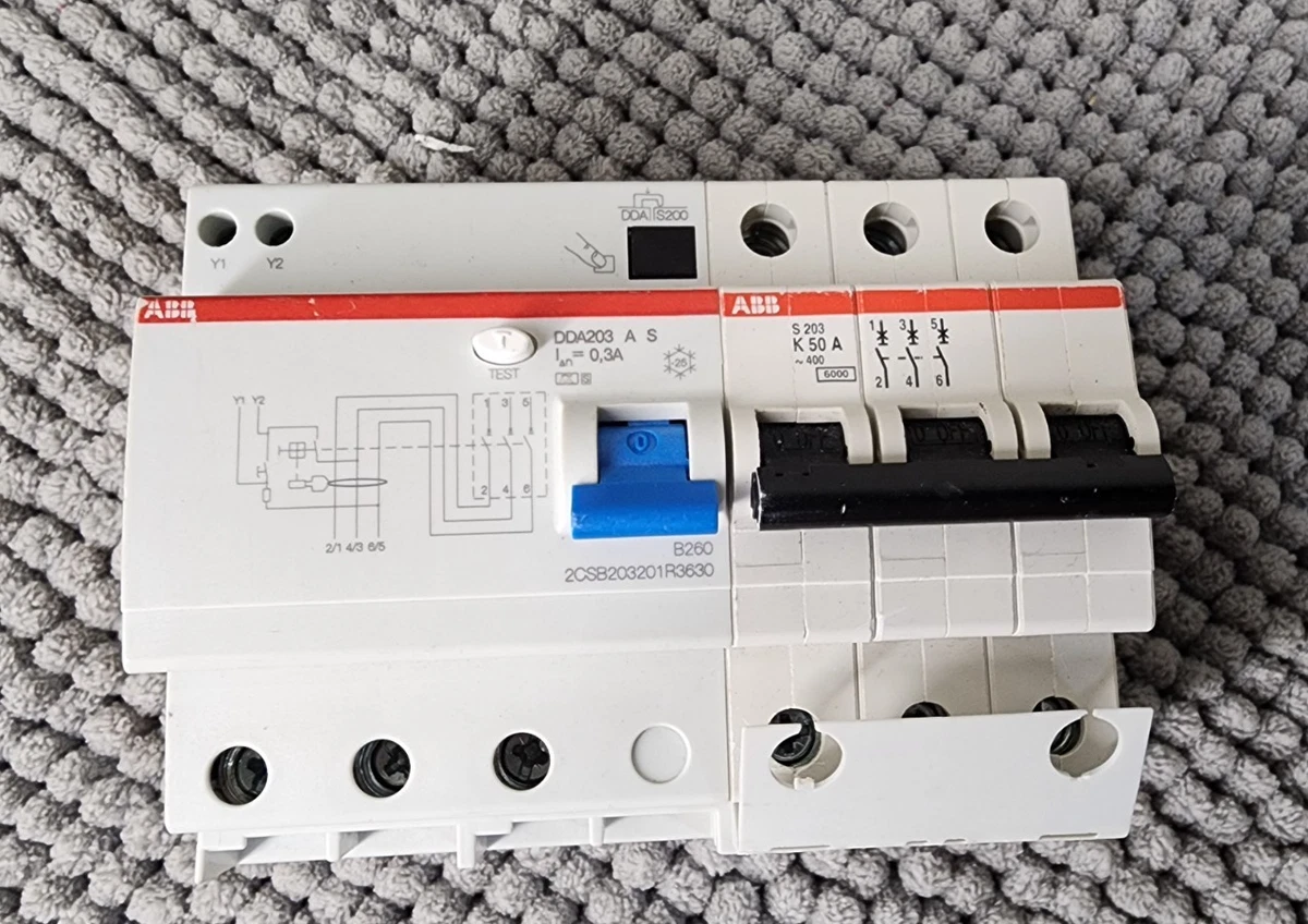 ABB S203-K6 Circuit Breaker, 3-Pole, K Curve, 6A, 6kA, 480Y/277VAC, Handle, Screw Termin