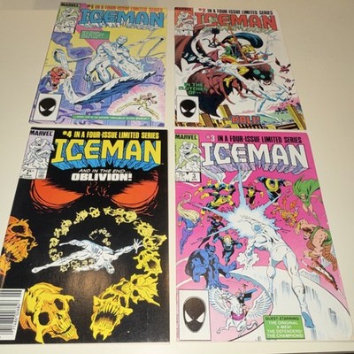 Marvel Comics Iceman #1-4 1984 Comic Book Lot Copper Age Color English