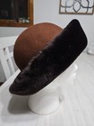 100% Wool Hat With Faux Fur Trim Brown Vintage Women’s 21-23 — photo 4