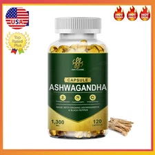 Organic Ashwagandha with Black Pepper Root Powder, Natural Anti-Anxiety Relief
