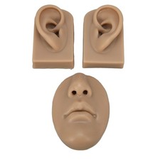 3D Nose And Mouth Model Silicone Ear Model Simulation Display Props Dark Skin