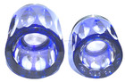 Pair Art Deco Glass Vanity Jars W/Lids-Antique Cut Crystal Cobalt Powder Jars — photo 3