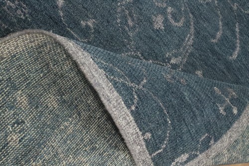 Modern Abstract Green Wool Area Rug Floral Hand-made Contemporary Carpet 5x8 - Picture 10 of 12
