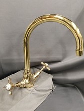 KITCHEN MIXER, BARE BRASS MONO MIXER TAP IDEAL BELFAST SINK, RECONDITIONED 