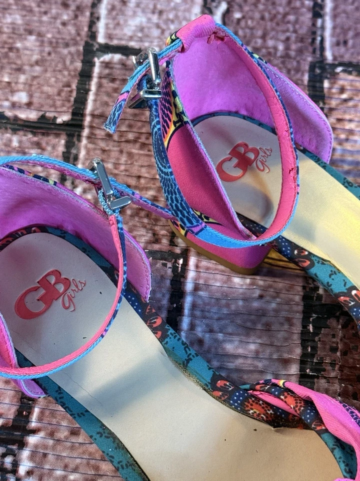 Туфли на каблуках с цветочным рисунком для девочек GB размер 5 - Изображение 3 из 4