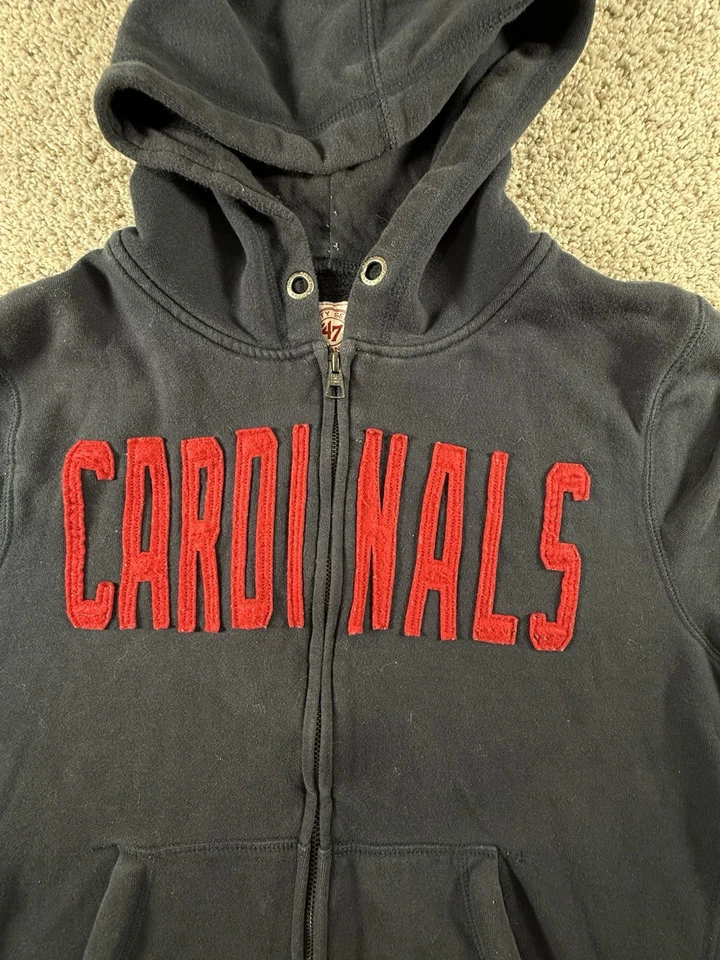 St Louis Cardinals MLB Baseball Black '47 Full Zip Hoodie Sweatshirt - Men's M - Image 3 of 4