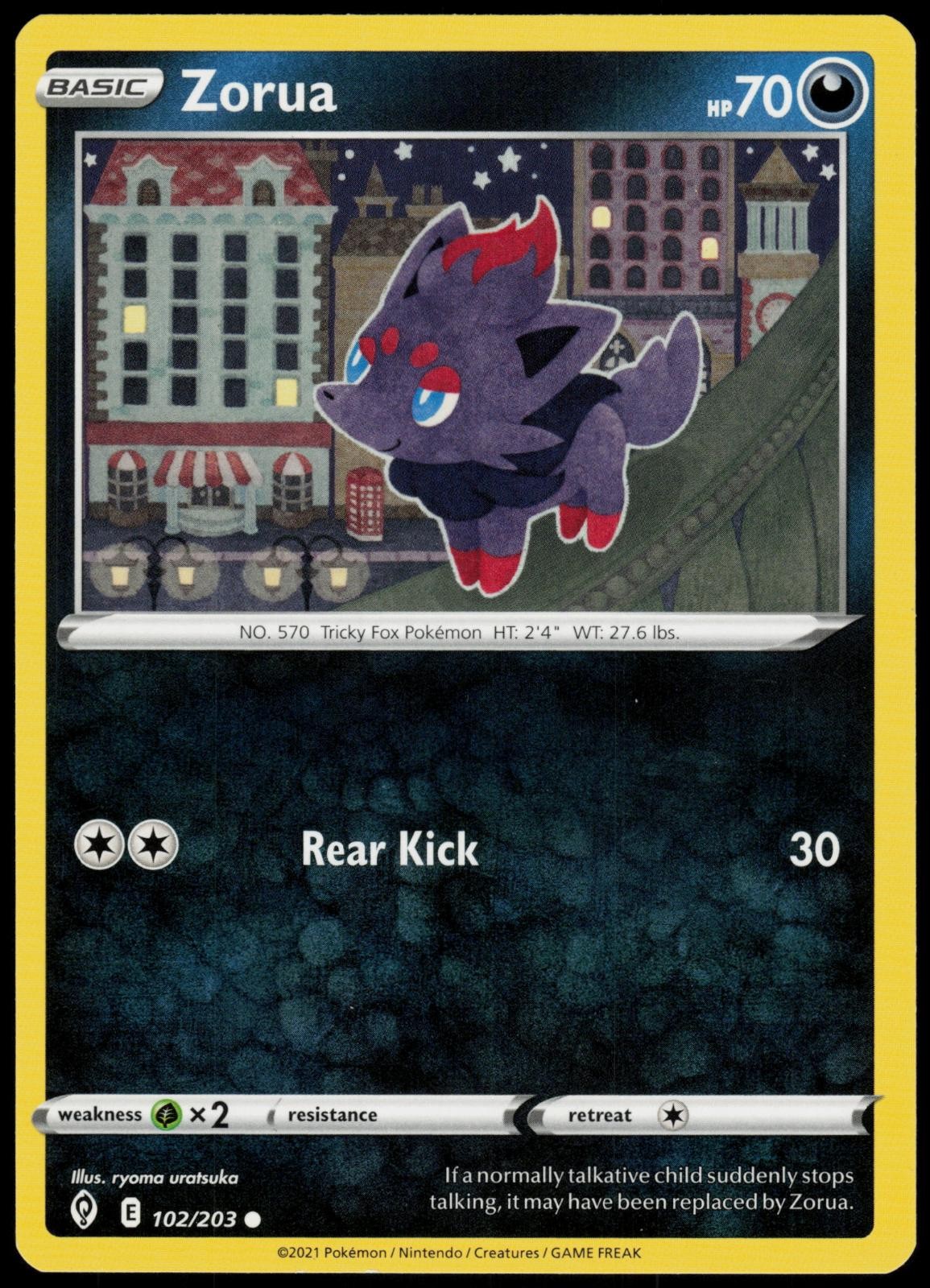 Zorua 102/203 Evolving Skies Common Lightly Played Pokemon TCG