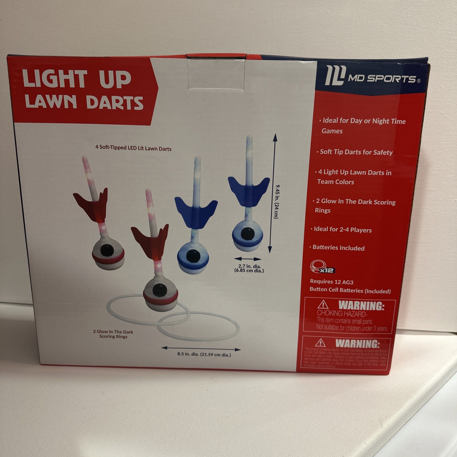 MD Sports Light Up Lawn Darts, Ideal For Day Or Night,NIB