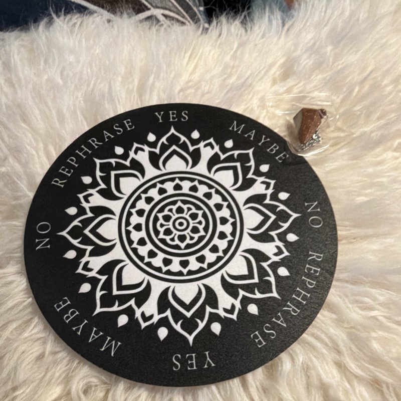 Healing Pendulum with reversible Mandala Divination Board for Divination