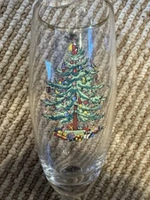 VTG Spode Christmas Tree Champagne Flutes 4 Glasses