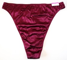 1 NEW Cacique VTG Second Skin Satin High Cut Thong Panty Size 22 / 24
