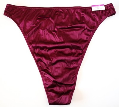 1 NEW Cacique VTG Second Skin Satin High Cut Thong Panty Size 22 / 24