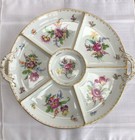 Antique Dresden  Sectional Platter With Center Dip Bowl — photo 2