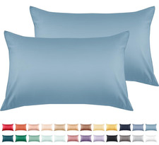 Cotton Pillow Cases Queen Size Set of 2, 600 Thread Count Pillowcases 20x30 Inch