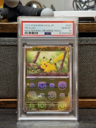 2023 Pokemon SV2a JP Pikachu #025 Reverse Holo Masterball PSA 10