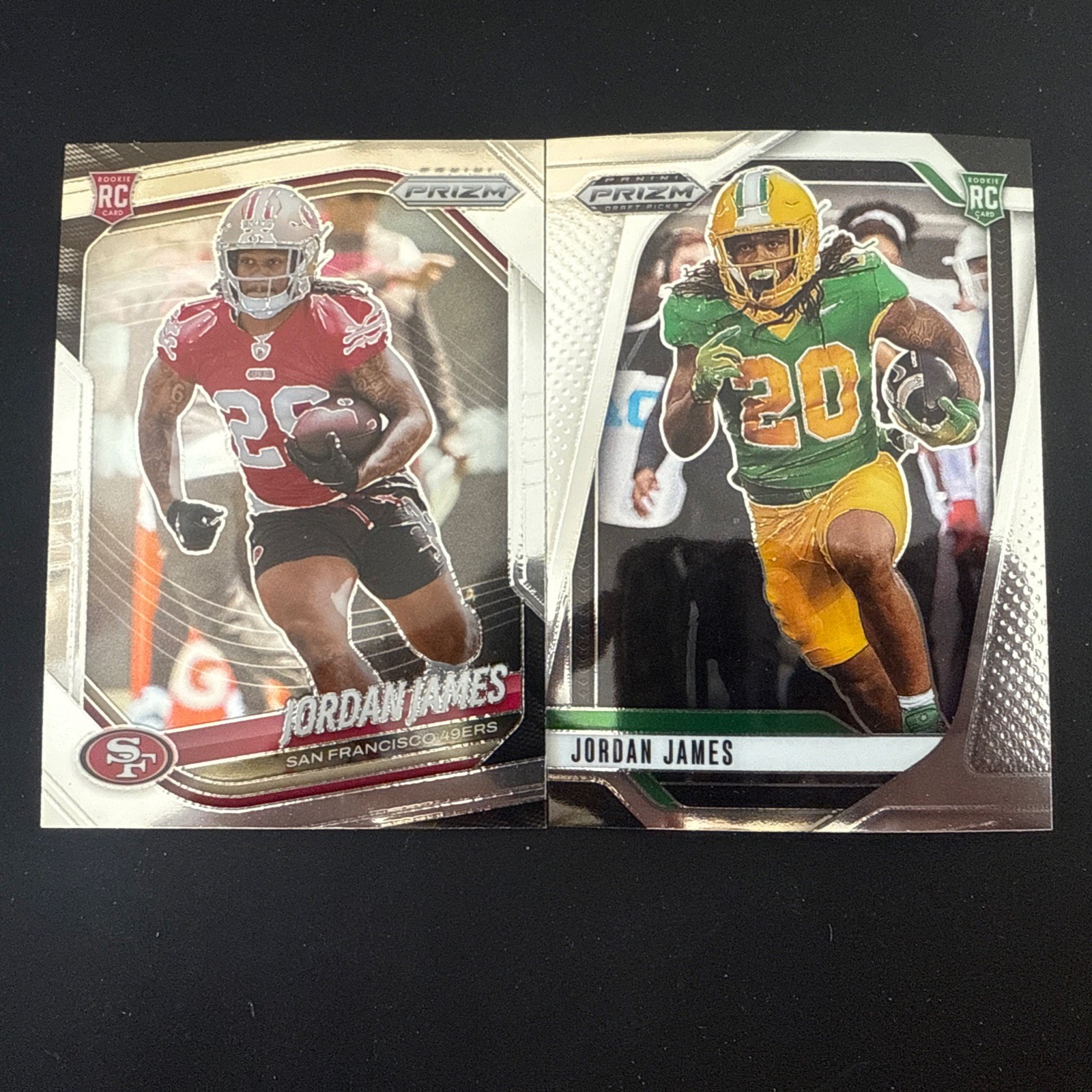 2025 Prizm Jordan James 2 Card Rookie Lot