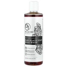 Plant-Based African Raw Black Soap Body Wash, 16 oz 473 ml