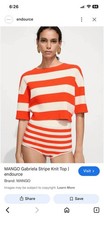 Mango Gabriella Striped Knot Top