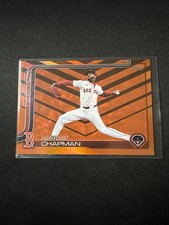 2025 Topps #US116 Aroldis Chapman, Red Sox - Holiday Orange and Black Foil