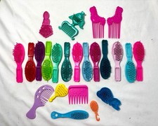 Lot of 23 VTG Barbie and Baby Doll Hair Brushes and Combs in Assorted Colors