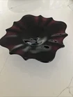 vintage ⁠Blenko Art Glass Amethyst Purple Lotus Serving Dish