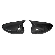Pair Carbon Look Side Mirror Cap Covers For Ford Escape 2020-26 W/ Mirror Light