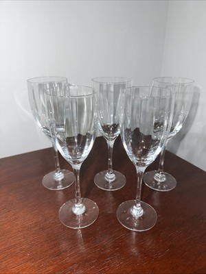Vintage Orrefors Sweden Optica Crystal Wine Glass  10pcs Clear  Champagne 7.25 