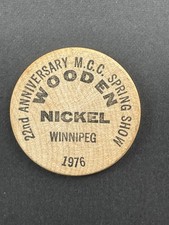 Winnipeg Manitoba Canada Wooden Nickel Vintage Token MCC Coin Club 1976