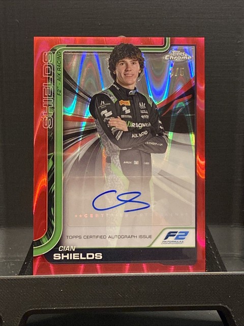 2025 Topps Chrome Cian Shields CAC-SHI Autograph Red Raywave Refractor  3/5