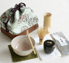 Kit de thé extérieur Matcha Picnic Set avec bol, fouet et panier Kinkai Neko ...