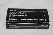 Sears Brad Nails 1 inch 18 Gauge Galvanized Brown Heads D9 M18342