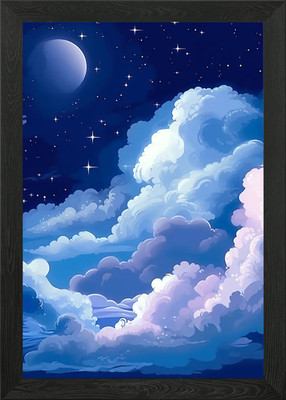 Bewölkter Himmel gerahmtes Wandbild Poster Leinwanddruck Bild