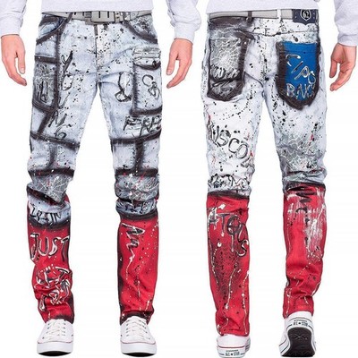 Cipo & Baxx Mens Blue Jeans Regular-Fit Optimal Fit 5-Pocket Zip Leg Design Dope