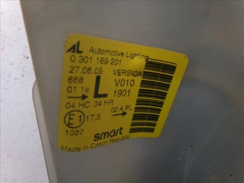0 301 169 201 headlamp left side 105681 for SMART FORTWO 0.7 G 1998-2007 2005 - Image 2 of 4
